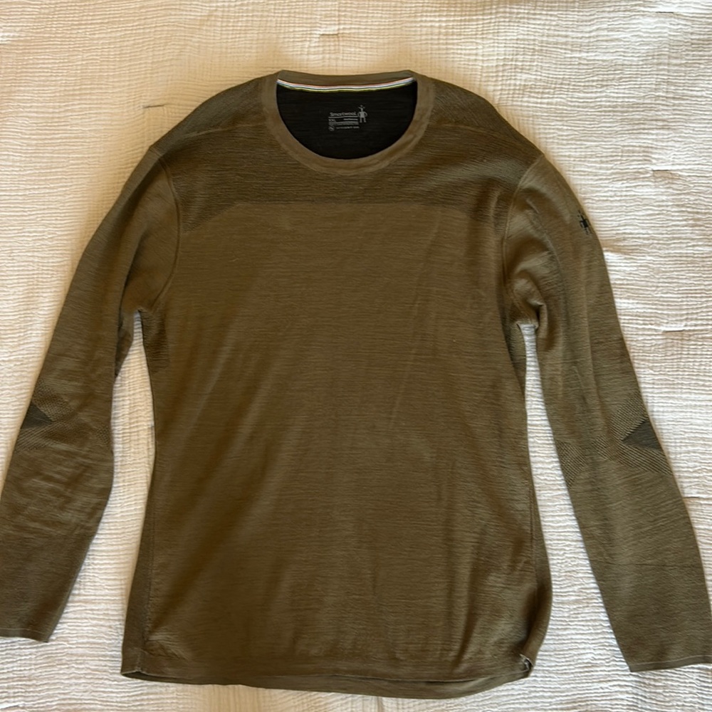 Men's Intraknit 200 Thermal Merino Base Layer Crew in Wjnter Mose Green